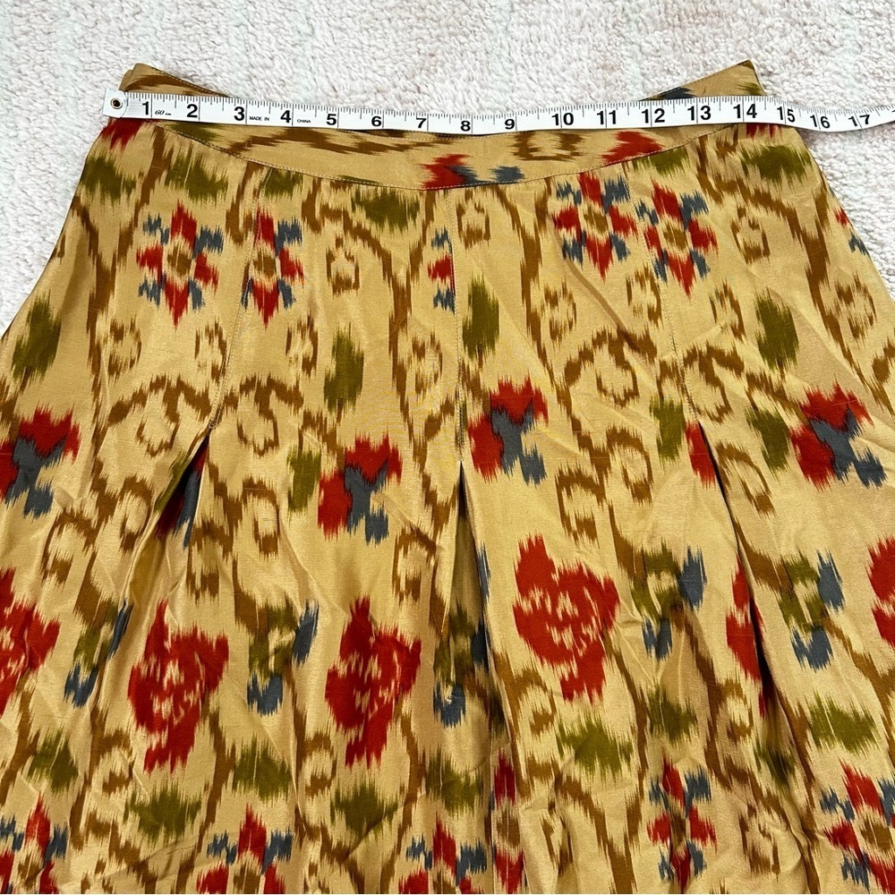 NWT J Jill Floral Ikat Silk A Line Skirt Size 8 Petite Spring Holiday Office - Picture 8 of 13